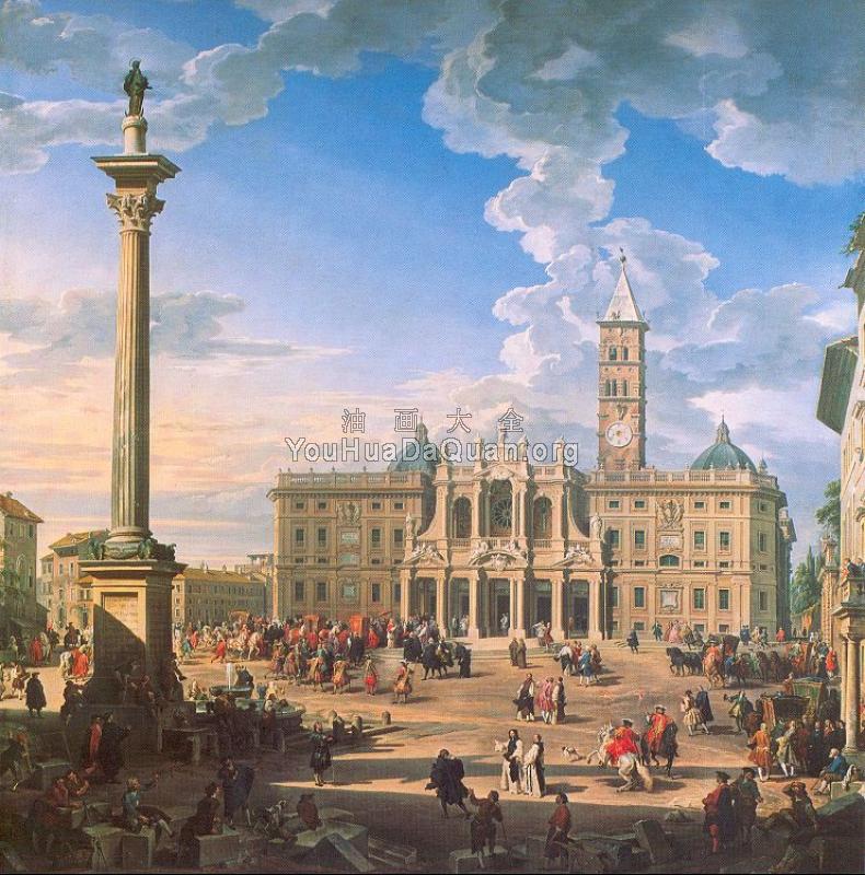 The Plaza and Church of St. Maria Maggiore - 乔万尼·保罗·帕尼尼